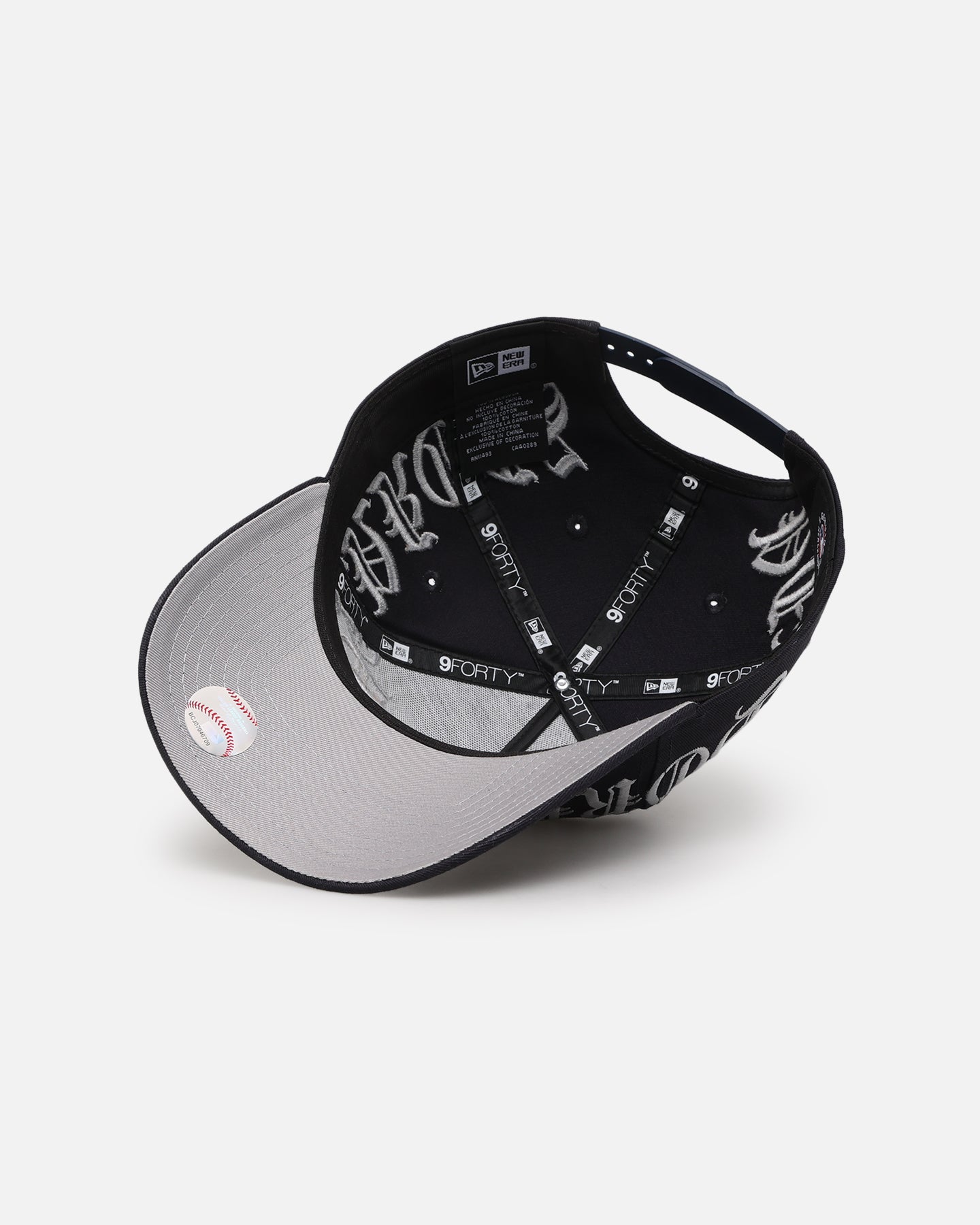 New Era New York Yankees 'Gothic Script' 9FORTY A-Frame Snapback Navy/Grey