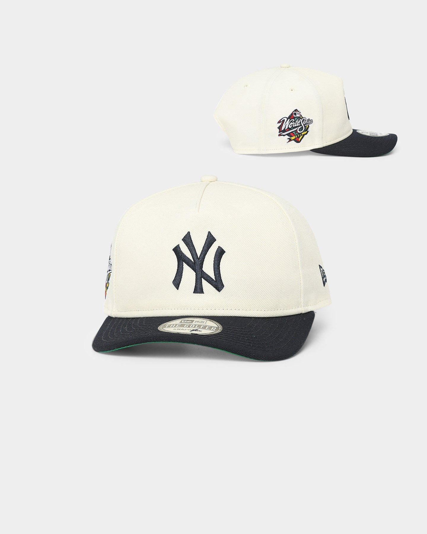 New Era New York Yankees 1999 'Off White World Series Side Patch' Old Golfer Snapback Chrome White