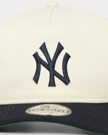 New Era New York Yankees 1999 'Off White World Series Side Patch' Old Golfer Snapback Chrome White