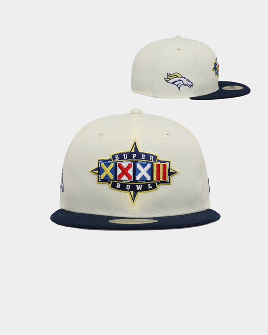 New Era Denver Broncos 'Throwback Superbowl Champs' 59FIFTY Fitted Chrome White