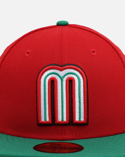 New Era Mexico National Baseball Team 'World Baseball Classic Mexico' 59FIFTY Fitted Scarlet/Kelly Green