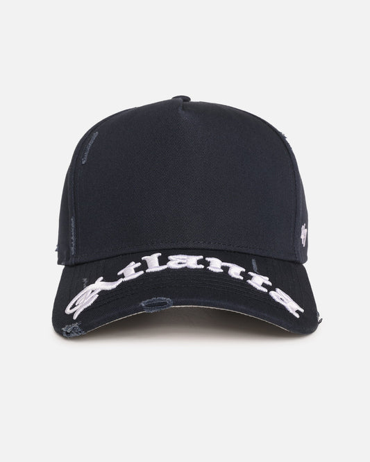 47 Brand Atlanta Braves 'Destruct Gothic Visor' 47 Offside Strapback Natural/Navy