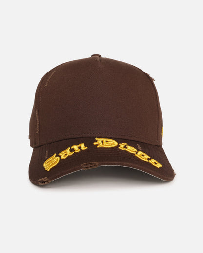47 Brand San Diego Padres 'Destruct Gothic Visor' 47 Offside Strapback Brown/Brown