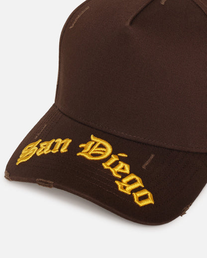 47 Brand San Diego Padres 'Destruct Gothic Visor' 47 Offside Strapback Brown/Brown