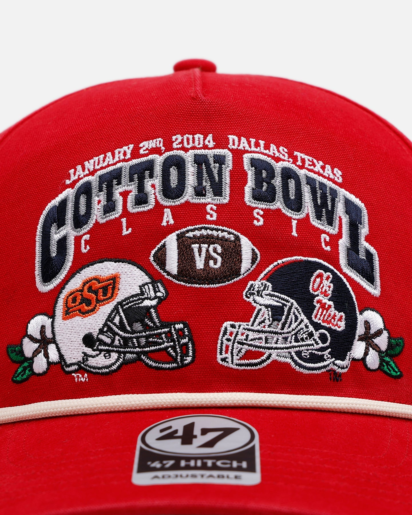 47 Brand Oklahoma State Cowboys Vs. Ole Miss Rebels 'Vintage Bowl Game 2.0' 2004 Cotton Bowl Hitch Snapback Vintage Red