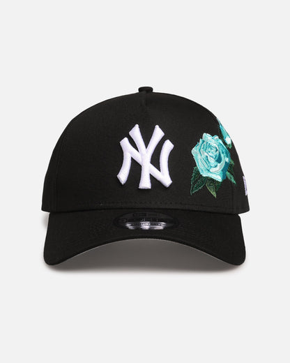 New Era New York Yankees 'Aqua Rose Embroidery' 9FORTY A-Frame Snapback Black/Aqua