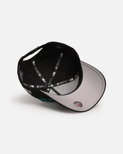 New Era New York Yankees 'Aqua Rose Embroidery' 9FORTY A-Frame Snapback Black/Aqua