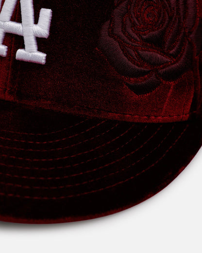 New Era Los Angeles Dodgers 'Velvet Roses' 59FIFTY Fitted Maroon