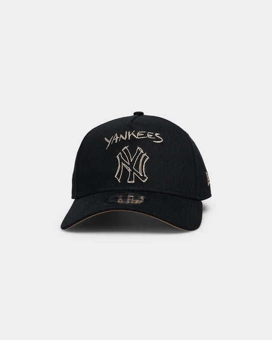 New Era New York Yankees Scribble 9FORTY A-Frame Snapback Black/Wheat