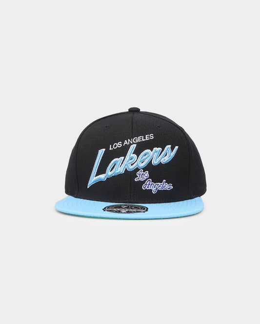 Mitchell & Ness Los Angeles Lakers 'Team Script 2.0 Hardwood Classics' Fitted Black