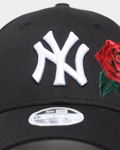 New Era Women's New York Yankees 'Rose Emblem' 9FORTY A-Frame Snapback Black/Rose
