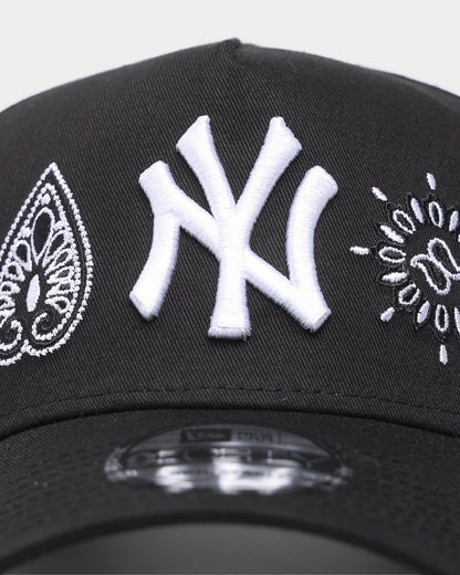 New Era New York Yankees 'Paisley Logo' 9FORTY A-Frame Snapback Black