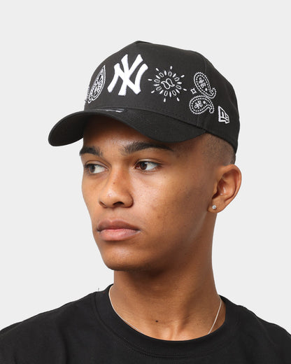 New Era New York Yankees 'Paisley Logo' 9FORTY A-Frame Snapback Black