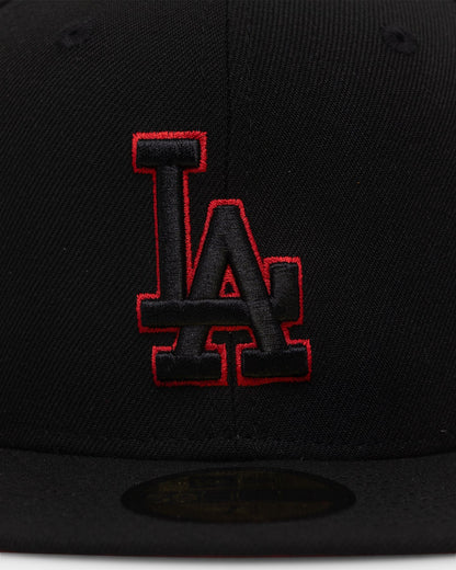 New Era Los Angeles Dodgers "Scarlet Bottom" 59FIFTY Fitted Black/Scarlet