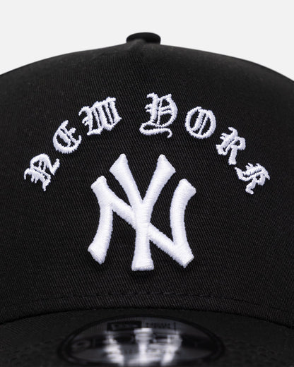 New Era New York Yankees 'Gothic Arch' 9FORTY A-Frame Snapback Black/White