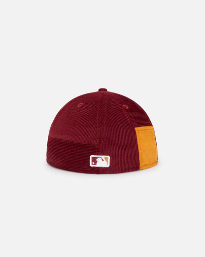 New Era Los Angeles Dodgers 'Maroon Patchwork Corduroy' 59FIFTY Fitted Maroon/Yellow