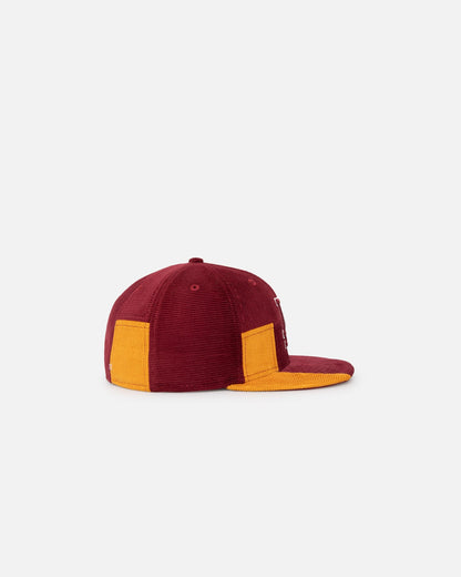 New Era Los Angeles Dodgers 'Maroon Patchwork Corduroy' 59FIFTY Fitted Maroon/Yellow