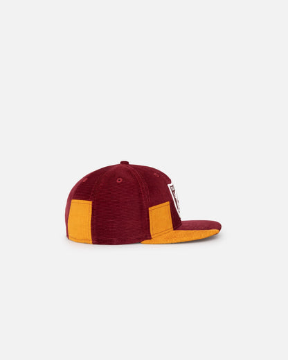 New Era Las Vegas Raiders 'Maroon Patchwork Corduroy' 59FIFTY Fitted Maroon/Yellow