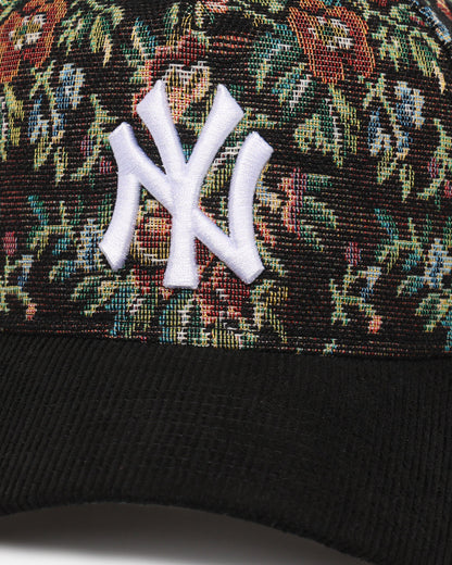 New Era New York Yankees 'Black Corduroy Floral Tapestry' 9FORTY A-Frame Snapback Tapestry/Black