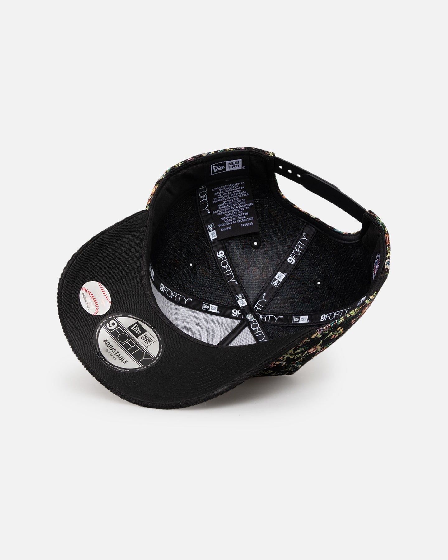 New Era New York Yankees 'Black Corduroy Floral Tapestry' 9FORTY A-Frame Snapback Tapestry/Black