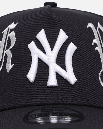 New Era New York Yankees 'Gothic Script' 9FORTY A-Frame Snapback Navy/Grey