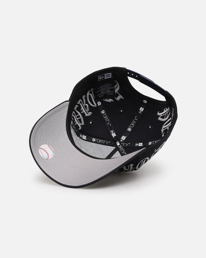 New Era New York Yankees 'Gothic Script' 9FORTY A-Frame Snapback Navy/Grey