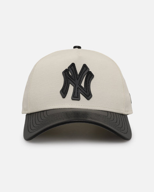 New Era New York Yankees 'Leather Visor' 9FORTY A-Frame Snapback Chrome White/Black